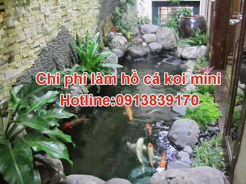 chi phí làm hồ cá koi mini