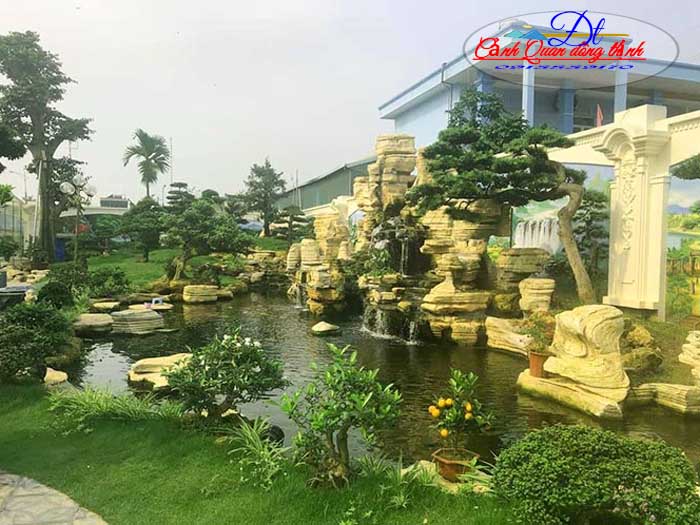 Hồ cá koi - hòn non bộ sân vườn biệt thự