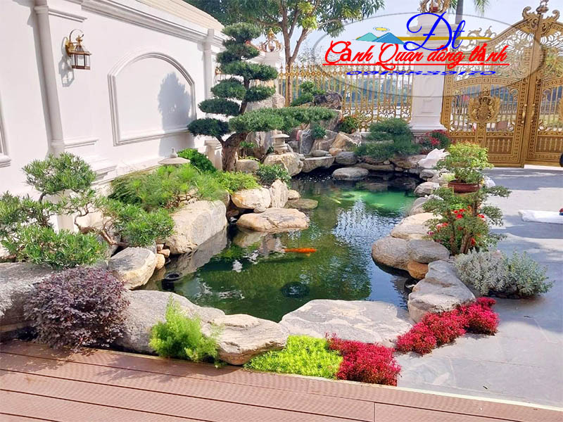 hồ cá koi ngoài trời giúp tăng tính thẩm mỹ cho ngôi nhà
