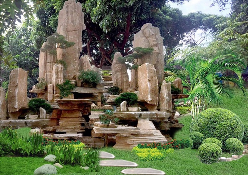 hòn non bộ đá cổ thạch 02