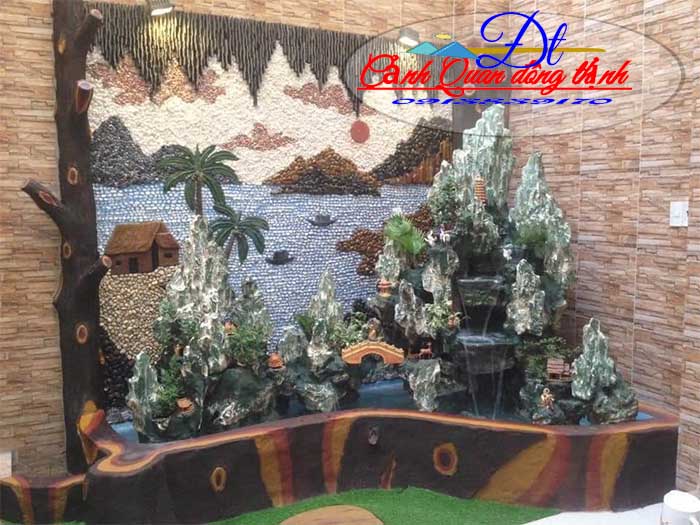 hòn non bộ hồ cá kết hợp tranh đá quận bình tân
