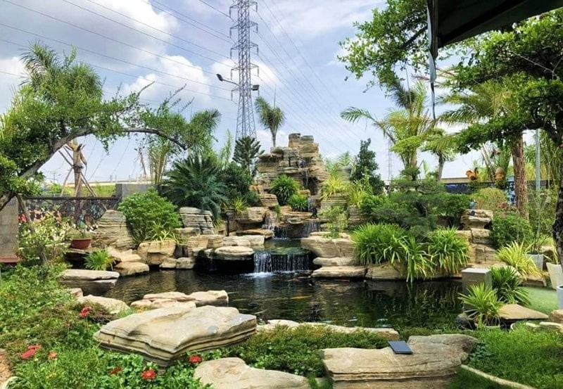 hòn non bộ hồ nuôi cá koi 1