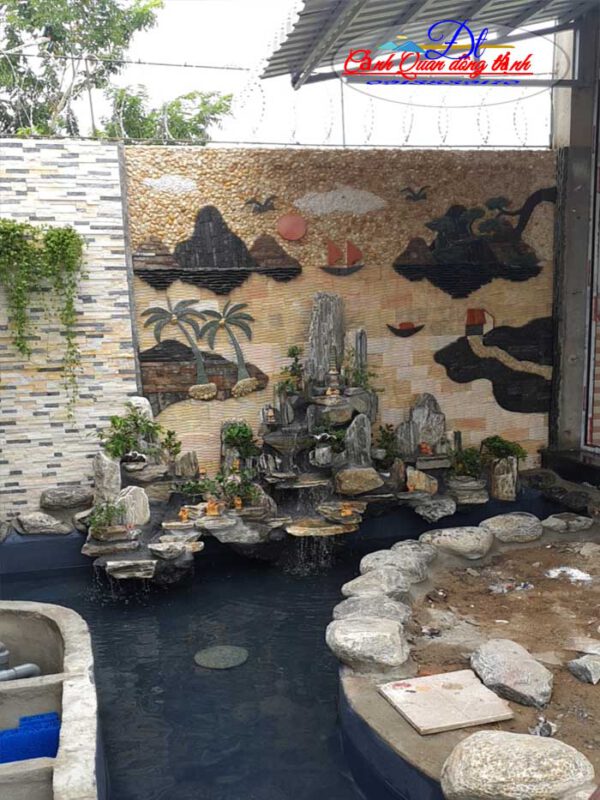 Hòn non bộ kết hợp tranh đá