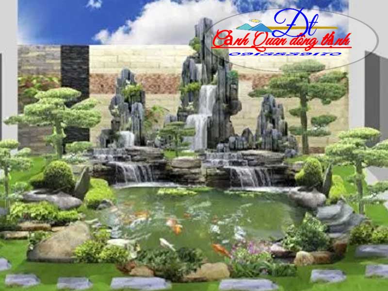 Mẫu hòn non bộ ngoài trời đẹp 8