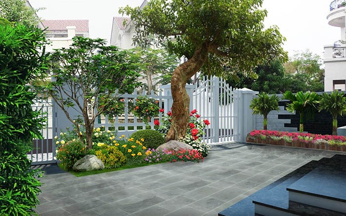 Mẫu tiểu cảnh sân vườn đẹp - Hình 7