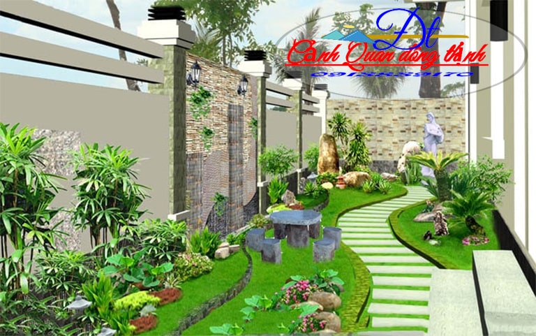 thi công tiểu cảnh sân vườn bình phước 03