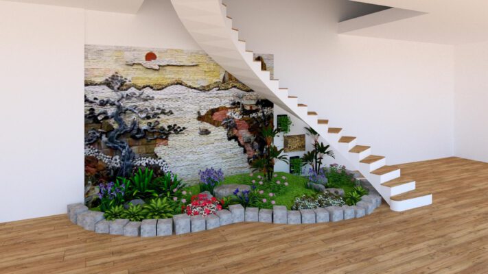 tiểu cảnh cầu thang 1