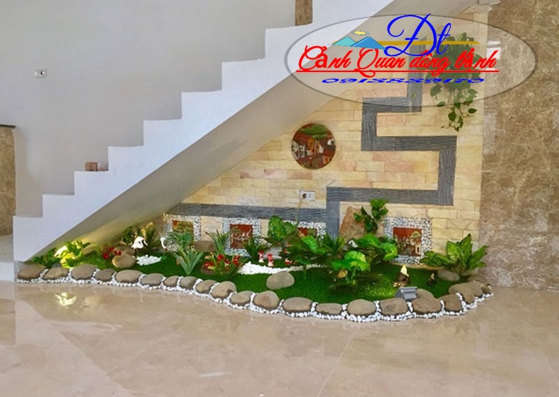 tiểu cảnh cầu thang khô 01