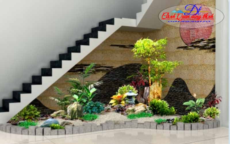 Tiểu cảnh khô cầu thang đẹp - 2