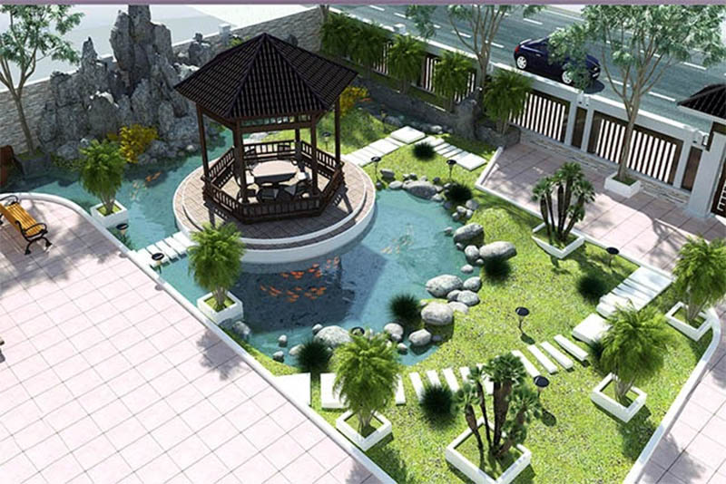 Tiểu cảnh sân vườn biệt thự đẹp 02